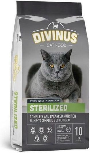 Ξηρά Τροφή Γάτας Divinus Pet Nutrition 10kg για Στειρωμένες Γάτες με Κοτόπουλο 