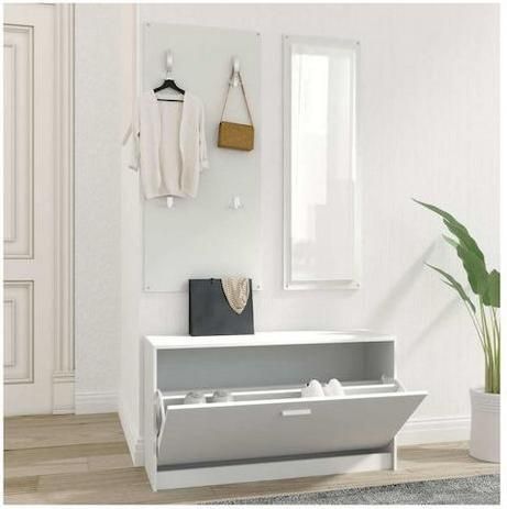 Έπιπλο Εισόδου vidaXL με Καθρέπτη / Κρεμάστρα & Παπουτσοθήκη 80x27x46,5cm