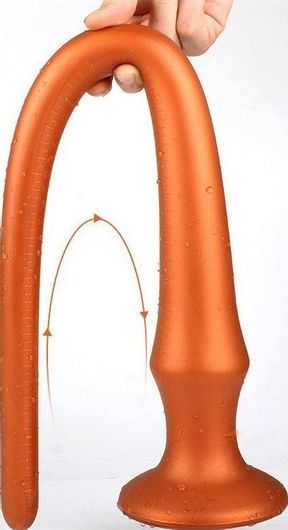 Dildo The Assgasm Σιλικόνης για Depth Training 30cm Extra Long Noth for Depth Training Χρυσό