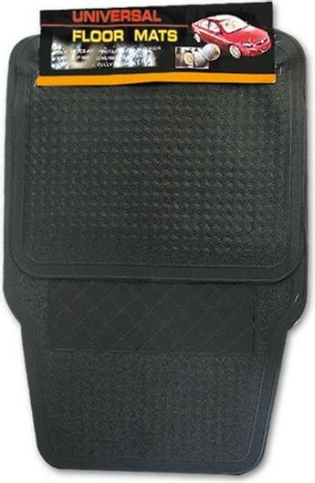 Πατάκια Αυτοκινήτου Μπροστινά & Πίσω Universal 4τμχ Λάστιχο Μαύρo