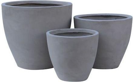 Γλάστρα Woodwell Flower Pot Cement Grey Ε6302,S Σετ 3τμχ
