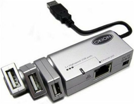 Docking Station Okion CHB265U2-EU USB-A με Ethernet Ασημί