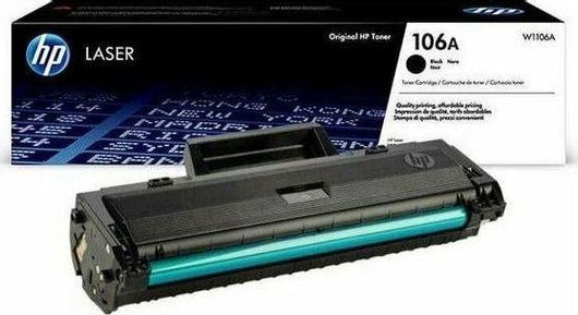 Toner Εκτυπωτή HP 106A Μαύρο 1000 Σελίδων W1106A