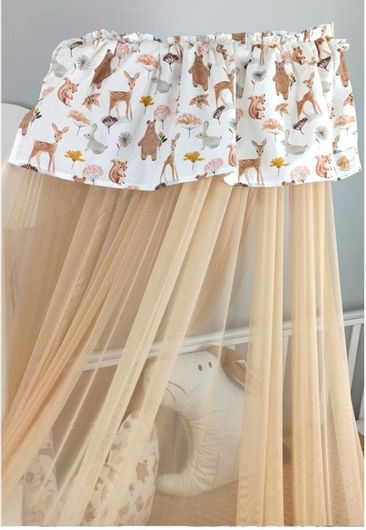 Βρεφική Κουνουπιέρα Baby Star Κούνιας Forest Friends από Τούλι 450x180cm Μπεζ