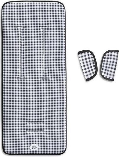 Κάλυμμα Καροτσιού Interbaby Αντιιδρωτικό Vichy 34x84cm Γκρι