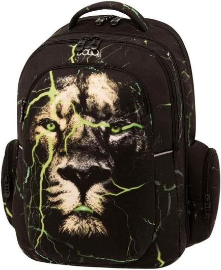 Σχολική Τσάντα Πλάτης Δημοτικού Polo Extra Lion Μαύρο