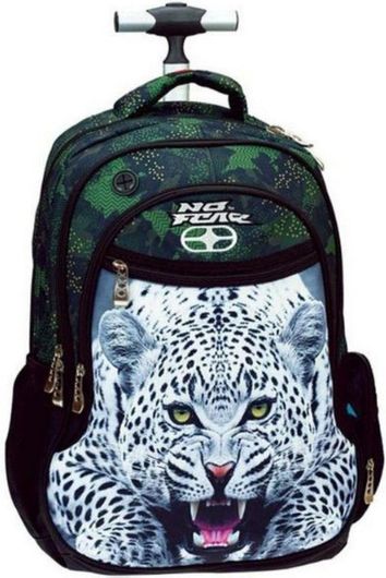 Σχολική Τσάντα Τρόλεϊ Δημοτικού Back Me Up No Fear Jaguar Λευκό
