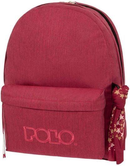 Σχολική Τσάντα Πλάτης Γυμνασίου / Λυκείου Polo Double Scarf Κόκκινο