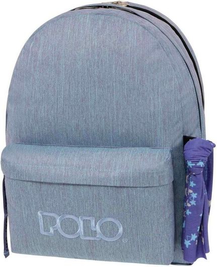Σχολική Τσάντα Πλάτης Γυμνασίου / Λυκείου Polo Original Double Scarf Γαλάζιο