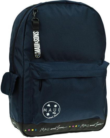 Σχολική Τσάντα Πλάτης Γυμνασίου / Λυκείου Maui & Sons Navy Blue Μπλε