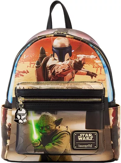 Παιδική Τσάντα Πλάτης Loungefly Star Wars Episode two Attack of the Clones Καφέ 
