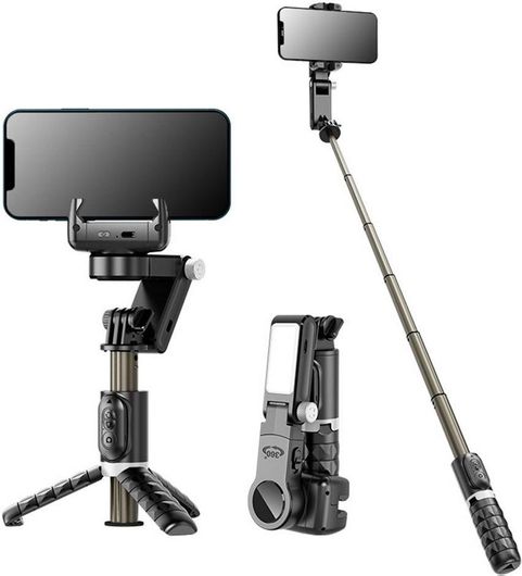 Selfie Stick Techsuit Q18 με Bluetooth / Τηλεχειριστήριο Μαύρο