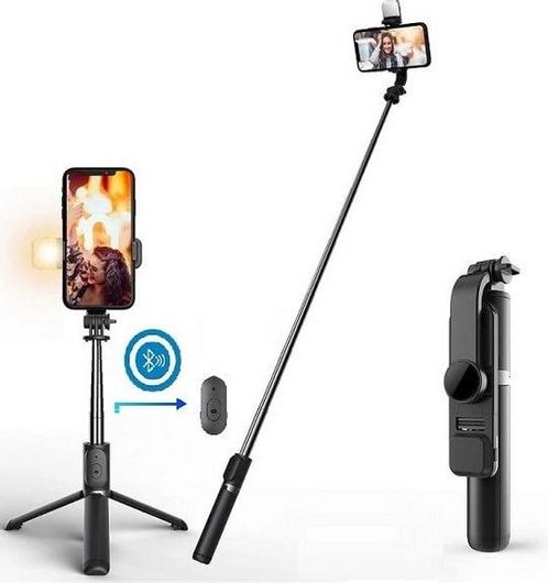 Selfie Stick Filiz Q07 με Bluetooth Μαύρο