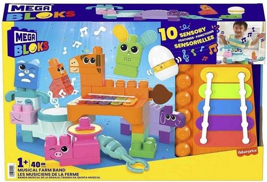 Τουβλάκια Mega Bloks Musical Farm Band 40τμχ για 12+ Μηνών