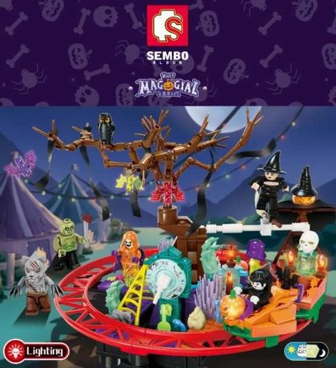 Τουβλάκια Sembo Blocks Tricky Magic Night Train Paradise Σετ 673τμχ για 8+ Ετών
