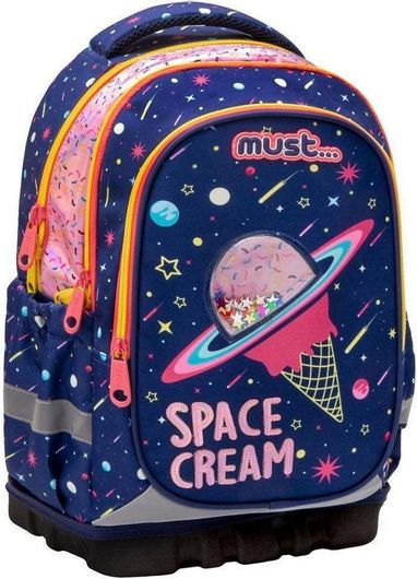 Σχολική Τσάντα Πλάτης Δημοτικού Must Unique Space Cream Μπλε