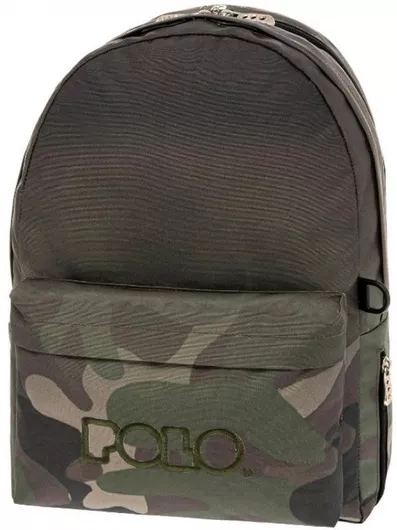 Σχολική Τσάντα Πλάτης Γυμνασίου / Λυκείου Polo Original Double Scarf Χακί Παραλλαγή