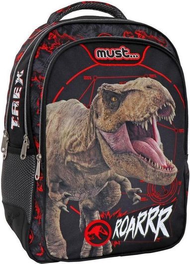 Σχολική Τσάντα Πλάτης Δημοτικού Must Jurassic T-Rex Roarrr Πολύχρωμο