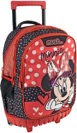 Σχολική Τσάντα Τρόλεϊ Δημοτικού Must Minnie Mouse Κόκκινο