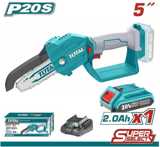 Αλυσοπρίονο Total Κλαδευτικό Μπαταρίας 20V 1.66kg με Λάμα 13cm