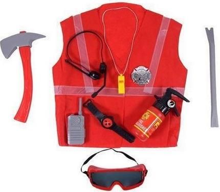 Αποκριάτικο Αξεσουάρ Σετ Πυροσβέστη με Αξεσουάρ & Γιλέκο για 3+ Ετών