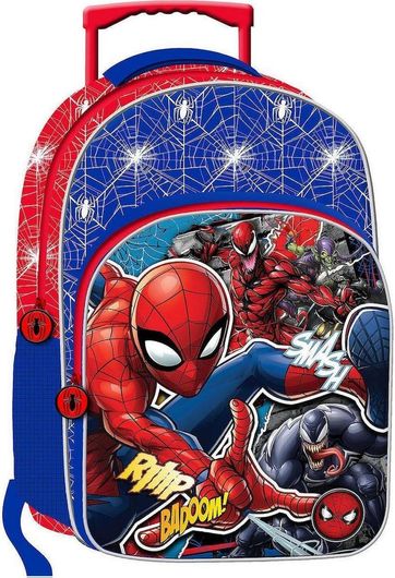 Σχολική Τσάντα Τρόλεϊ Δημοτικού Spiderman Μπλε