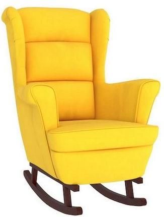 Πολυθρόνα Κουνιστή Βελούδινη Κίτρινο 78x93x97cm