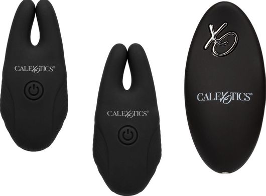 Nipple Clamps Calexotics Recharchable Silicone Remote Μαύρο