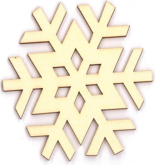 Χιονονιφάδα 255723 Ξύλινη 8x7.5x0.3cm 6τμχ