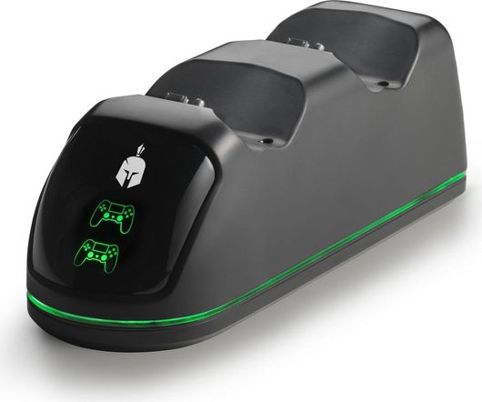 Βάση Φόρτισης Χειριστηρίων Spartan Gear Led 2 Θέσεων για PS4 Μαύρο