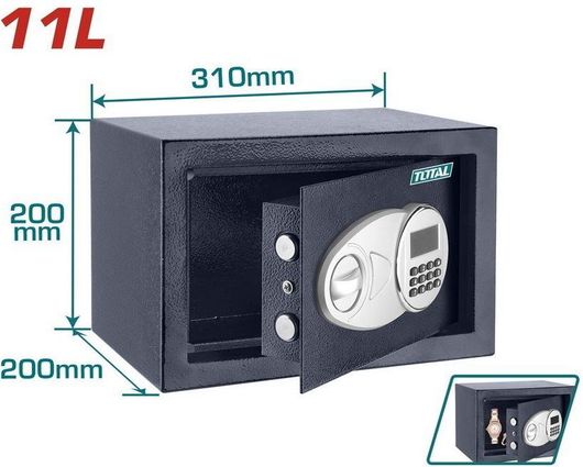 Χρηματοκιβώτιο Total TESF2001 με Ψηφιακό Κλείδωμα & Κλειδί Μ20xΠ31xΥ20cm με Βάρος 6.4kg