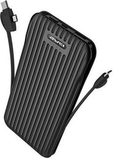 Awei P80K Power Bank 10000mAh με Θύρα USB-A Μαύρο