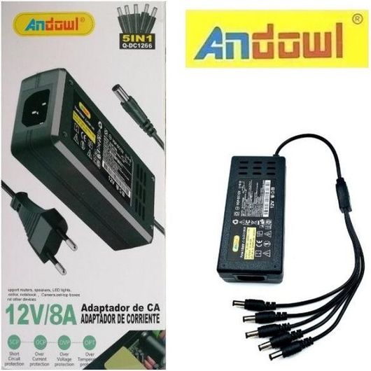 Τροφοδοτικό Universal Andowl 12V 8A 96W με 5 βύσματα Q-DC1266