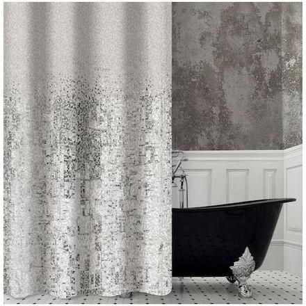 Κουρτίνα Μπάνιου Guy Laroche Ysatis Υφασμάτινη με Τρουκς 240x190cm Γκρι