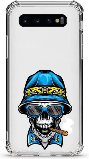 Θήκη Κινητού Back Cover για Samsung Galaxy S10 Plus - Σιλικόνη - Blue Fashion Skull 8783 
