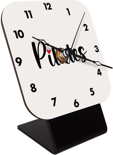 Επιτραπέζιο Ρολόι Pilates Love Ξύλινο με Δείκτες 10cm