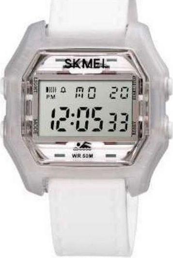 Ανδρικό Ρολόι Skmei 1623 με Λουράκι από Καουτσούκ Λευκό