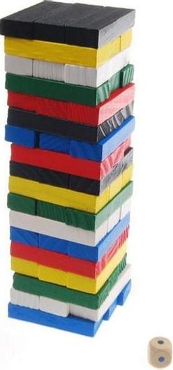 Επιτραπέζιο Παιχνίδι Next Mini Wiss Toy Ξύλινος Πύργος Ισορροπίας με Χρωματιστά Τουβλάκια 54τμχ για 8+ Ετών