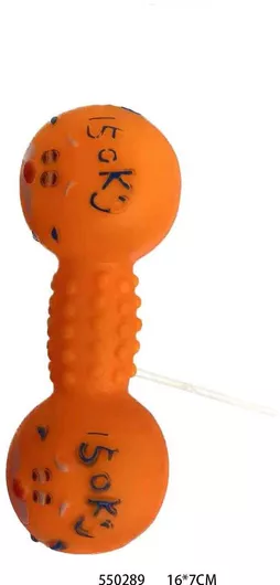 Παιχνίδι Σκύλου 550289 Latex Βαράκι Μασητικό 16x7cm Πορτοκαλί