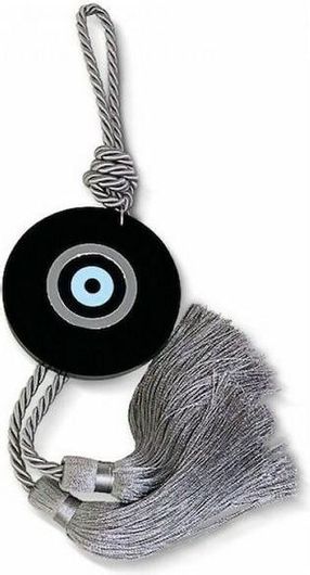 Κρεμαστό Γούρι Μάτι Πλεξιγκλάς Μαύρο