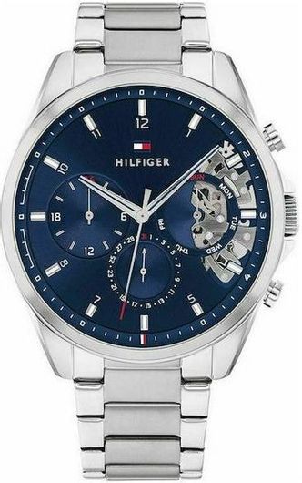 Ανδρικό Ρολόι Tommy Hilfiger 1710448 με Μεταλλικό Μπρασελέ Ασημί