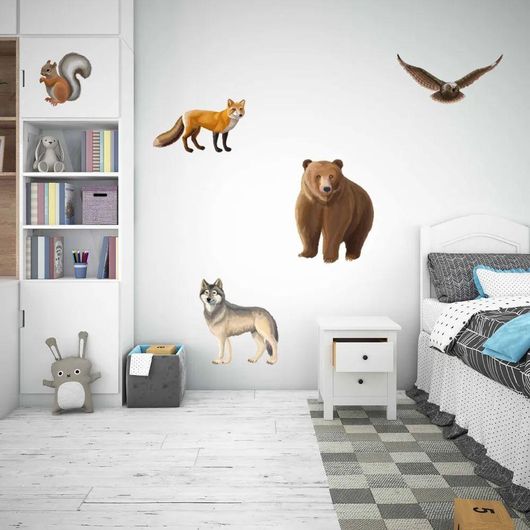 Παιδικά Αυτοκόλλητα Τοίχου IDP Creations e1614 Ζωάκια Δάσους