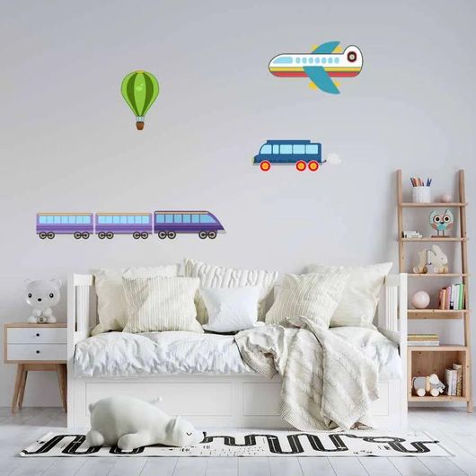 Σετ Αυτοκόλλητα Παιδικού Δωματίου IDP Creations μεταφορικά Μέσα