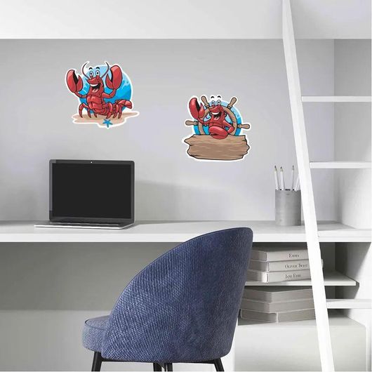 Παιδικά Αυτοκόλλητα Τοίχου IDP Creations t7128 Καβουράκια Small