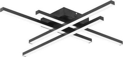 Πλαφονιέρα Οροφής Powertech Μοντέρνα με Ενσωματωμένο LED 60cm Μαύρο