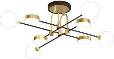 Πλαφονιέρα Οροφής Powertech Μοντέρνα Μεταλλική με Ντουί E27 120cm Χρυσό