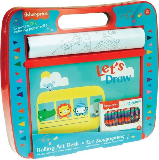 Σετ Ζωγραφικής Fisher Price Rolling Art Desk σε Βαλιτσάκι