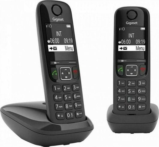 Ασύρματο Τηλέφωνο Gigaset AS690 Duo με Aνοιχτή Aκρόαση Μαύρο