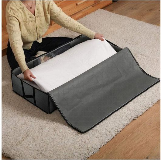 Θήκη Αποθήκευσης Ρούχων Υφασμάτινη για Κουβέρτα / Πάπλωμα / Ρούχα 104x45x20cm