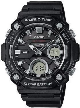 Ανδρικό Ρολόι Casio AEQ-120W-1AVEF με Λουράκι από Καουτσούκ Μαύρο
